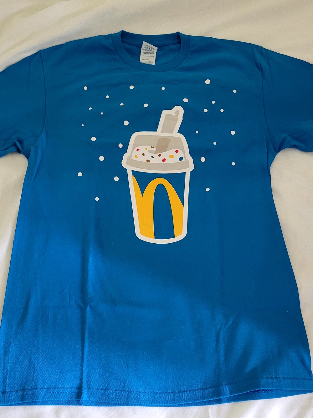 McDonald's Blue Short Sleeve Tee with Ice Cream Cup Graphic